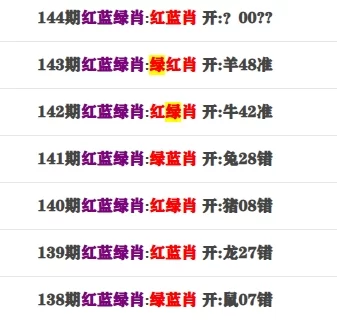 144期：红蓝绿肖