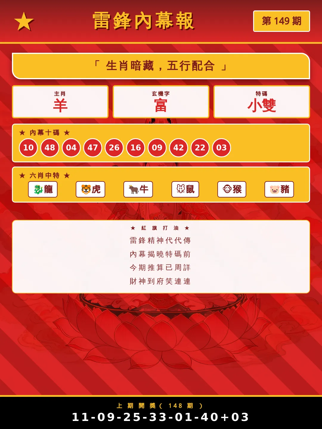 【第149期】雷鋒內幕報 · 玄機大字